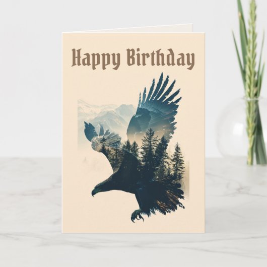 Happy Birthday - Eagle Landscape Verjaardag Kaart (Voorkant)