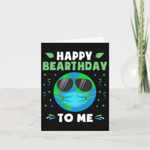 Happy Birthday Earth Day Funny Earth Wearing Mask Kaart