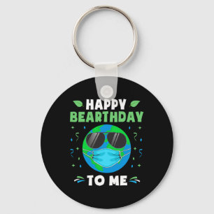 Happy Birthday Earth Day Funny Earth Wearing Mask Sleutelhanger