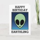 Happy Birthday Earthling Kaart (Voorkant)