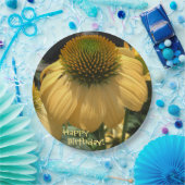 Happy Birthday Echinacea Papieren Bordje (Feest)