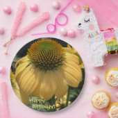 Happy Birthday Echinacea Papieren Bordje (Feest)