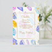 Happy Birthday edele Gem Crystals Kaart (Staand voorkant)