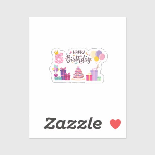Happy Birthday Editable Design  Sticker (Vel)