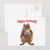 Happy Birthday Eekhoorn met Cadeau Briefkaart (Voorkant / Achterkant)