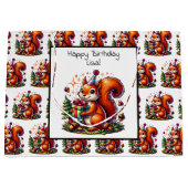 Happy Birthday Eekhoorn Schattigee Cartoon Groot Cadeauzakje (Voorkant)
