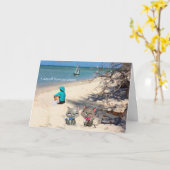 Happy Birthday: een dagje naar het strand Kaart (Gele Bloem)