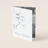 Happy Birthday - een vette zilveren vlinder Folie Kaarten (Voorkant)