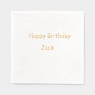 Happy Birthday eenvoudige minimale add name tekstb Folie Servetten