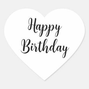 Happy Birthday Eenvoudige minimalistische typograf Hart Sticker