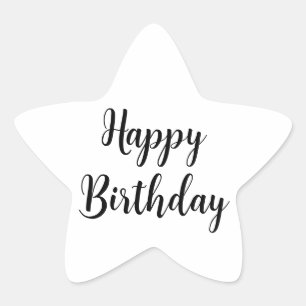Happy Birthday Eenvoudige minimalistische typograf Ster Sticker