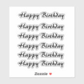 Happy Birthday Eenvoudige minimalistische typograf Sticker (Vel)
