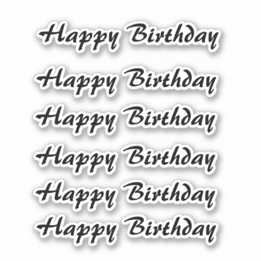 Happy Birthday Eenvoudige minimalistische typograf Sticker (Voorkant)