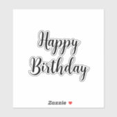 Happy Birthday Eenvoudige minimalistische typograf Sticker (Vel)