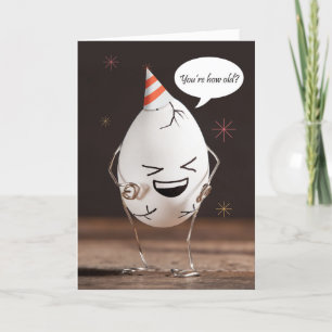 Happy Birthday Egg die over Leeftijd Humor kraakt Feestdagen Kaart