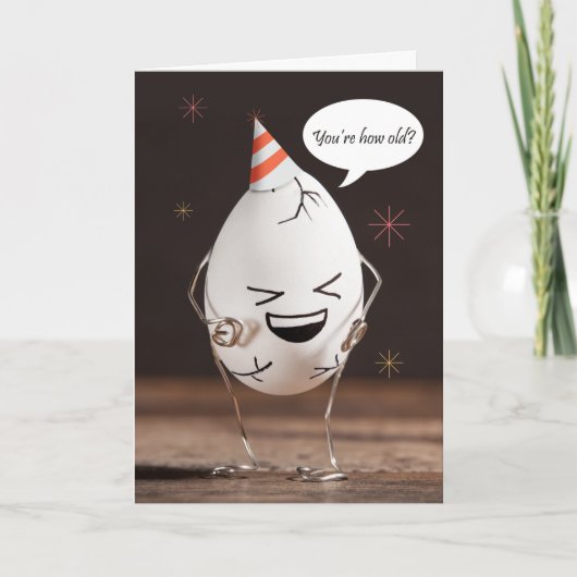 Happy Birthday Egg kraken ongeveer leeftijd Humor Feestdagen Kaart (Voorkant)