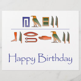 Happy Birthday Egyptian Hieroglyphics Flyers