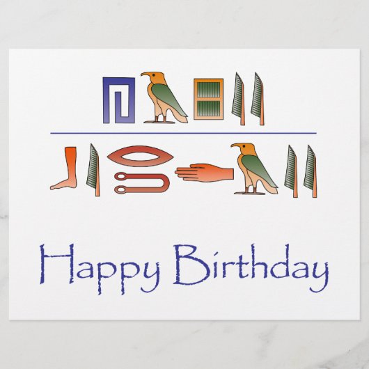 Happy Birthday Egyptian Hieroglyphics Flyers (Voorkant)