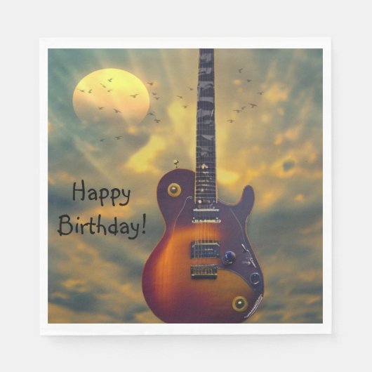 Happy Birthday Electric Guitar Servet (Voorkant)