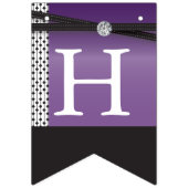 Happy Birthday 🎈 Elegant Amethyst Paars en Black Vlaggetjes (Tweede vlag)