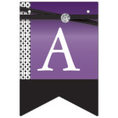 Happy Birthday 🎈 Elegant Amethyst Paars en Black Vlaggetjes (Derde vlag)