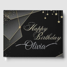 Happy Birthday– Elegant Black & Gold Birthday