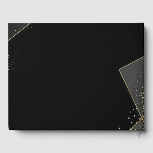 Happy Birthday– Elegant Black & Gold Birthday Gastenboek (Achterkant)