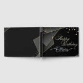 Happy Birthday– Elegant Black & Gold Birthday Gastenboek (Volledig)