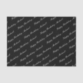 Happy Birthday Elegant Black Tissuepapier (Voorkant)