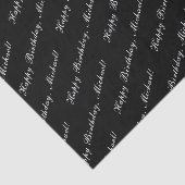 Happy Birthday Elegant Black Tissuepapier (Detail)