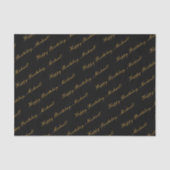 Happy Birthday Elegant Black Tissuepapier (Voorkant)