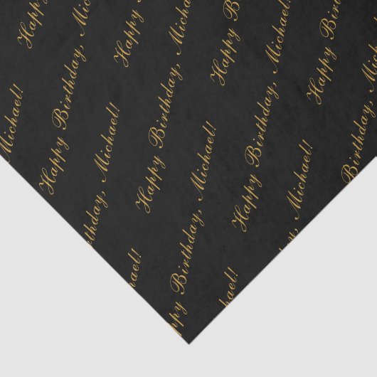 Happy Birthday Elegant Black Tissuepapier (Detail)
