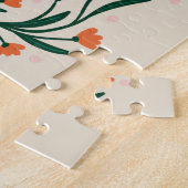 Happy Birthday Elegant Bloemen Lijst Legpuzzel (Zijkant)