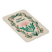 Happy Birthday Elegant Bloemen Lijst Magneet (Rechterzijde)