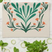 Happy Birthday Elegant Bloemen Lijst Theedoek (Gevouwen)