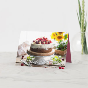 Happy Birthday Elegant Cake Kaart