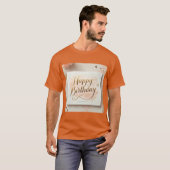 Happy Birthday Elegant Gold Design T-shirt (Voorkant volledig)