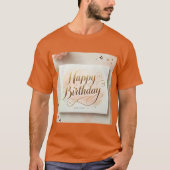 Happy Birthday Elegant Gold Design T-shirt (Voorkant)