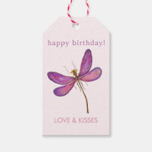 Happy Birthday - Elegant Paarse Dragonfly
