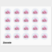 Happy Birthday Elegant roze Roses Ronde Sticker (Vel)