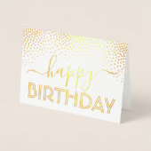 Happy Birthday Elegant Script Kraft & Silver Real Folie Kaarten (Voorkant)