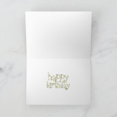 Happy Birthday Elegant Typography Gold Glitter Kaart (Binnen)