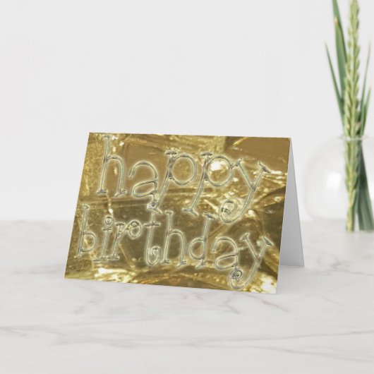 Happy Birthday Elegant Typography Gold Glitter Kaart (Voorkant)