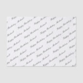 Happy Birthday Elegant White Tissuepapier (Voorkant)