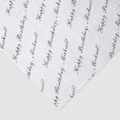 Happy Birthday Elegant White Tissuepapier (Detail)