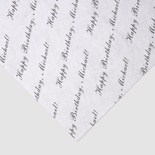 Happy Birthday Elegant White Tissuepapier (Detail)