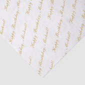 Happy Birthday Elegant White Tissuepapier (Detail)