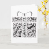 Happy Birthday Elegante Leuke Kaart Woordkunst (Gele Bloem)