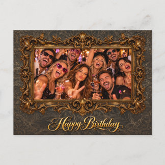 Happy Birthday – Elegante Vintage-Geburtstagskarte Feestdagenkaart