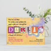 Happy Birthday Elephant Baby Uitnodiging (Staand voorkant)